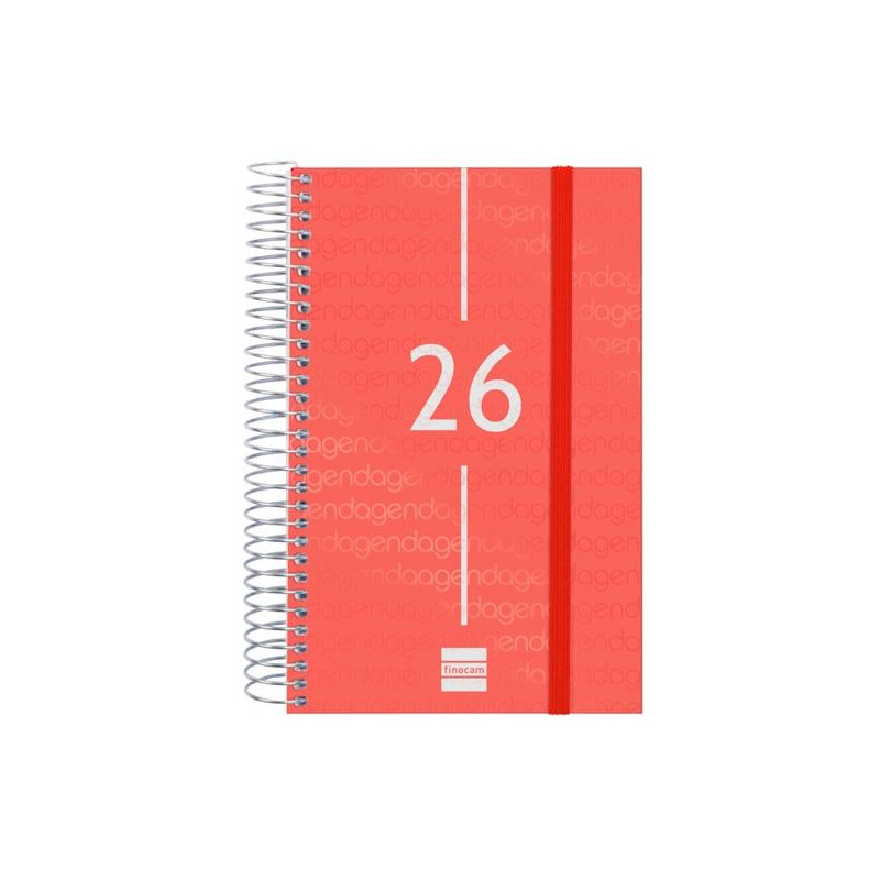 (741093026) FINOCAM AGENDA ESPIRAL YEAR E5-117X181MM 1DP TAPA PP ROJO 2026