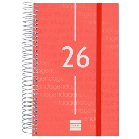 (741093026) FINOCAM AGENDA ESPIRAL YEAR E5-117X181MM 1DP TAPA PP ROJO 2026