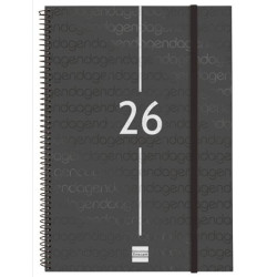 (742046026) FINOCAM AGENDA ESPIRAL YEAR E40-210X297MM SVV TAPA PP NEGRO 2026