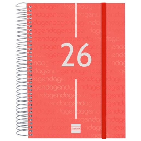 (741103026) FINOCAM AGENDA ESPIRAL YEAR E10-155X212MM 1DP TAPA PP ROJO 2026