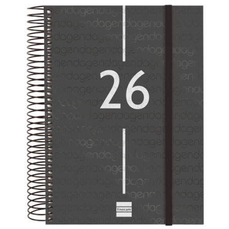 (741106026) FINOCAM AGENDA ESPIRAL YEAR E10-155X212MM 1DP TAPA PP NEGRO 2026