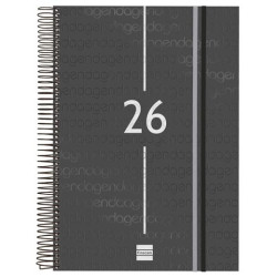 (741116026) FINOCAM AGENDA ESPIRAL YEAR E40-210X297MM 1DP TAPA PP NEGRO 2026