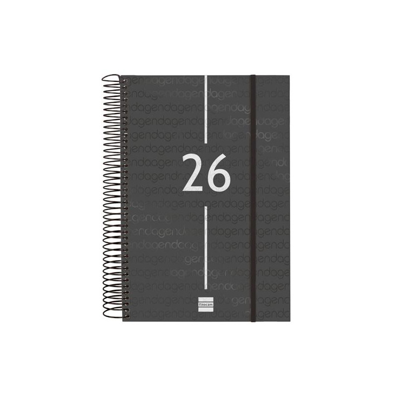 (742076026) FINOCAM AGENDA ESPIRAL YEAR E11-165X242MM 1DP TAPA PP NEGRO 2026