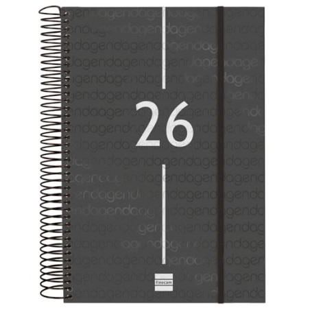 (742076026) FINOCAM AGENDA ESPIRAL YEAR E11-165X242MM 1DP TAPA PP NEGRO 2026