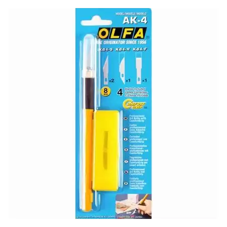 (AK-4) OLFA CORTADOR ART KNIFE PRO DE PRECISIÓN  AK-4 CON 4 CUCHILLAS INTERCAMBIABLES