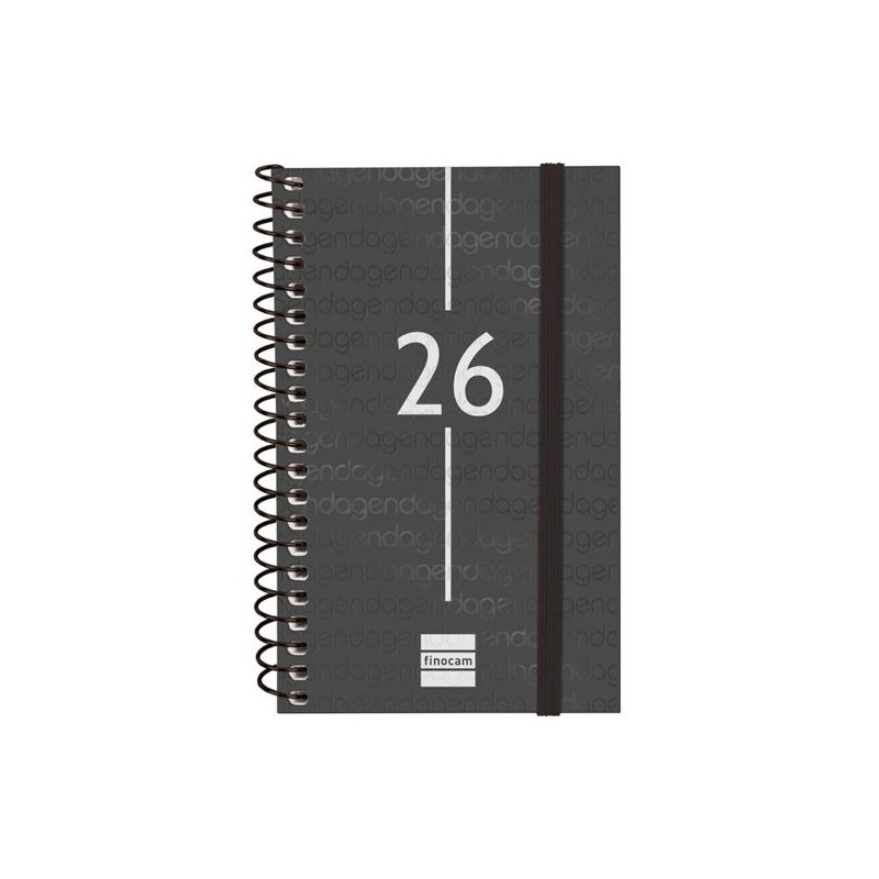 (741426026) FINOCAM AGENDA ESPIRAL YEAR E3-79X127MM SVH TAPA PP NEGRO 2026