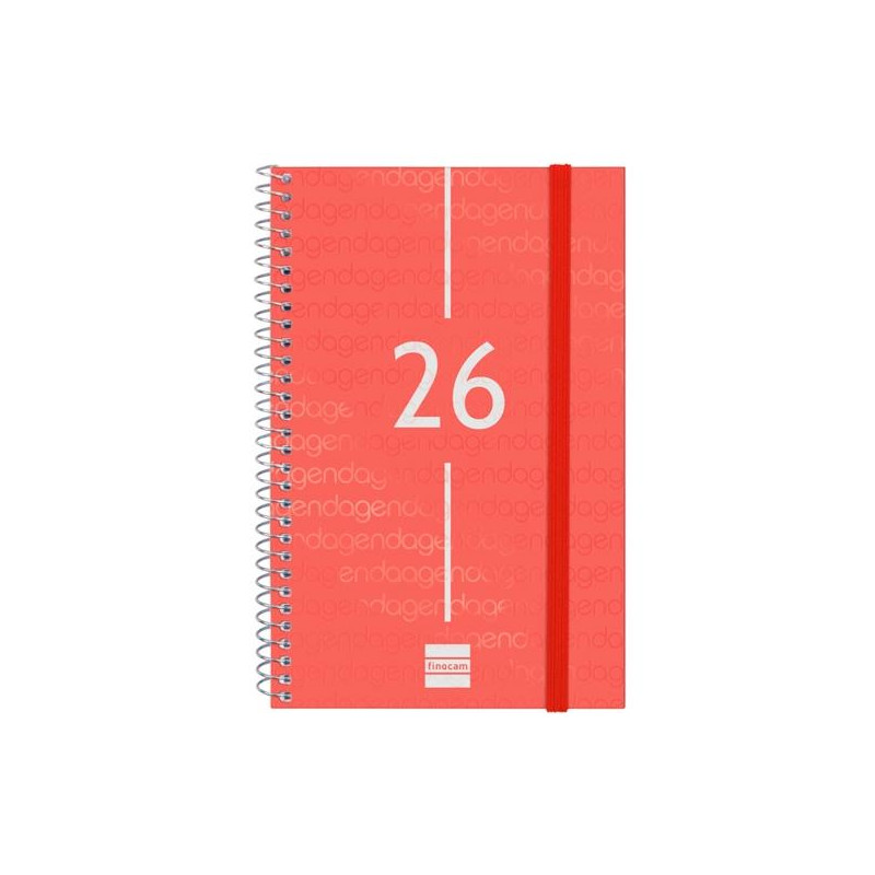 (741443026) FINOCAM AGENDA ESPIRAL YEAR E5-117X181MM SVH TAPA PP ROJO 2026