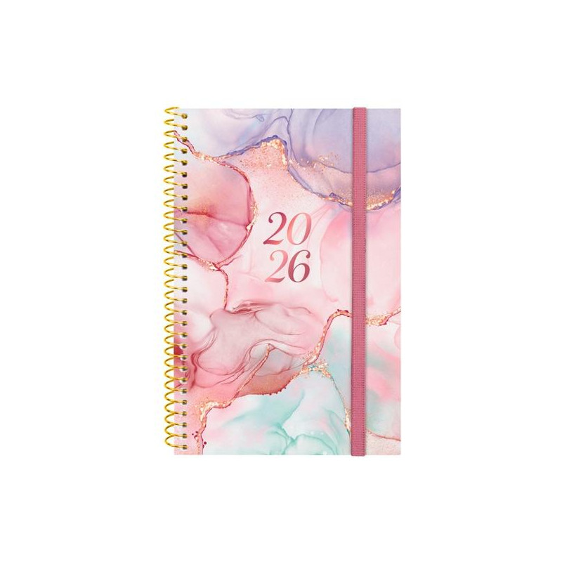 (742212626) FINOCAM AGENDA ESPIRAL DESIGN COLLECTION E5-117X181MM SVH TAPA PP GOLDY 2026