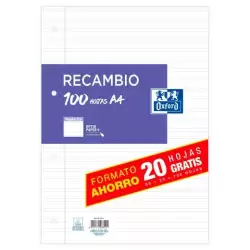 (100430211) OXFORD RECAMBIO PAQUETE A4 80H + 20H GRATIS PAUTA 3
