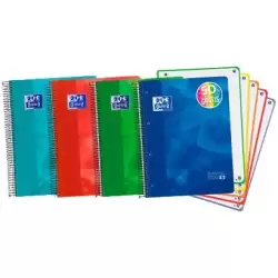 (100430278) OXFORD CUADERNO LAGOON EUROPEANBOOK 5 MICROPERFORADO 120H (50% GRATIS) A4+ 5X5MM T/PLÁSTICO PACK 5 UD C/SURTIDOS
