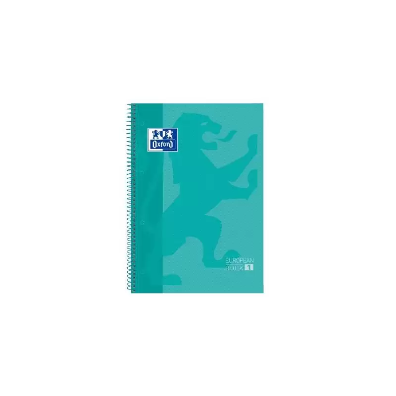 (400040983) OXFORD CUADERNO CLASSIC EUROPEANBOOK 1 MICROPERFORADO 80H A4+ 5X5 T/EXTRADURAS BANDA COLOR VERDE MENTA