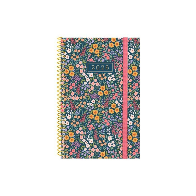 (742213026) FINOCAM AGENDA ESPIRAL DESIGN COLLECTION E5-117X181MM SVH TAPA PP FLORA 2026