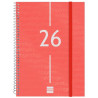 (741453026) FINOCAM AGENDA ESPIRAL YEAR E10-155X212MM SVH TAPA PP ROJO 2026