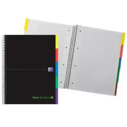 (400088331) OXFORD CUADERNO EUROPEANBOOK 5 &YOU 100H A4+ 5X5 CON 5 PESTAÑAS TAPA EXTRADURA NEGRO