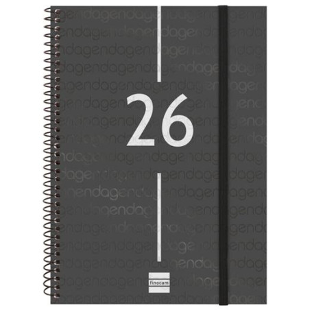 (741456026) FINOCAM AGENDA ESPIRAL YEAR E10-155X212MM SVH TAPA PP NEGRO 2026