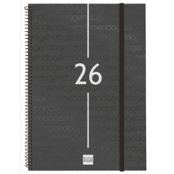 (741466026) FINOCAM AGENDA ESPIRAL YEAR E40-210X297MM SVH TAPA PP NEGRO 2026