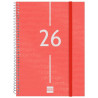 (742033026) FINOCAM AGENDA ESPIRAL YEAR E10-155X212MM SVV TAPA PP ROJO 2026