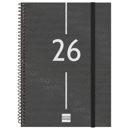 (742036026) FINOCAM AGENDA ESPIRAL YEAR E10-155X212MM SVV TAPA PP NEGRO 2026