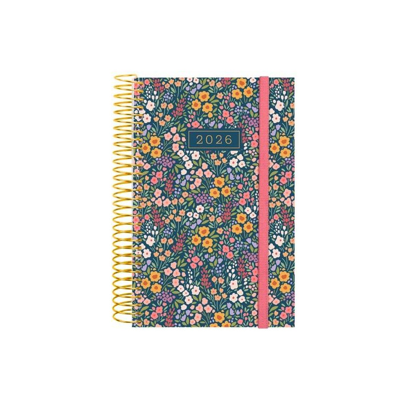 (742293026) FINOCAM AGENDA ESPIRAL DESIGN COLLECTION E5-117X181MM 1DP TAPA PP FLORA 2026