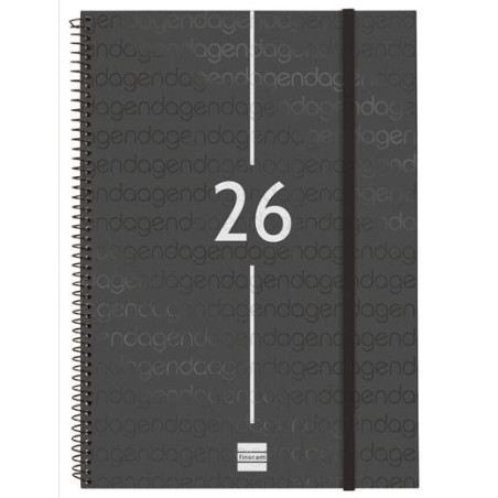(742046026) FINOCAM AGENDA ESPIRAL YEAR E40-210X297MM SVV TAPA PP NEGRO 2026