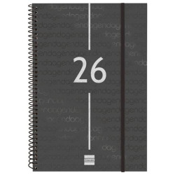 (742066026) FINOCAM AGENDA ESPIRAL YEAR E11-165X242MM SVV TAPA PP NEGRO 2026