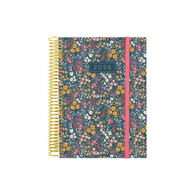 (742313026) FINOCAM AGENDA ESPIRAL DESIGN COLLECTION E10-155X212MM 1DP TAPA PP FLORA 2026