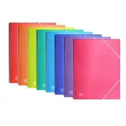 (400147015) OXFORD CARPETA CON 60 FUNDAS CRISTAL ESPIRAL CON GOMAS URBAN PP COLORES SURTIDOS A4