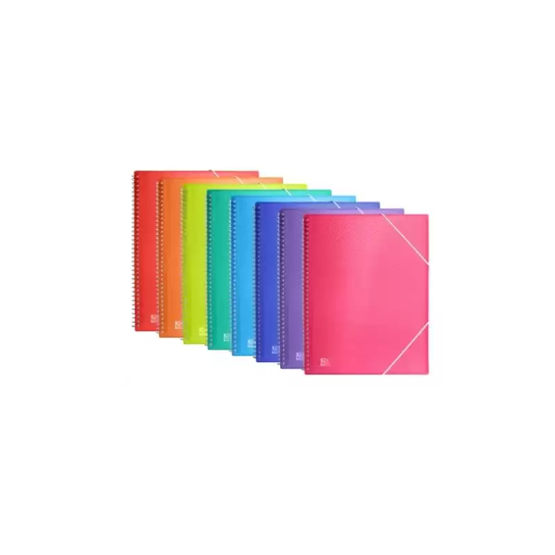 (400147015) OXFORD CARPETA CON 60 FUNDAS CRISTAL ESPIRAL CON GOMAS URBAN PP COLORES SURTIDOS A4