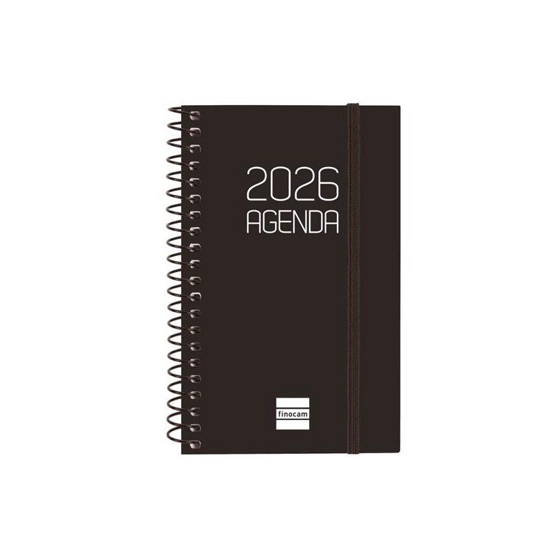 (742716026) FINOCAM AGENDA ESPIRAL OPAQUE E3-79X127MM SVH TAPA PP NEGRO 2026