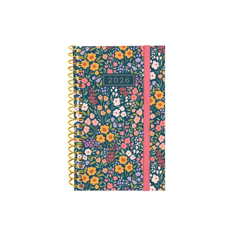 (742203026) FINOCAM AGENDA ESPIRAL DESIGN COLLECTION E3-79X127MM SVH TAPA PP FLORA 2026