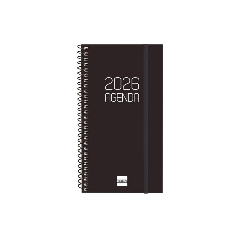 (742736026) FINOCAM AGENDA ESPIRAL OPAQUE E9-94X171MM SVH TAPA PP NEGRO 2026