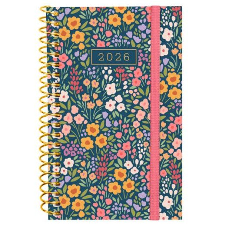 (742203026) FINOCAM AGENDA ESPIRAL DESIGN COLLECTION E3-79X127MM SVH TAPA PP FLORA 2026