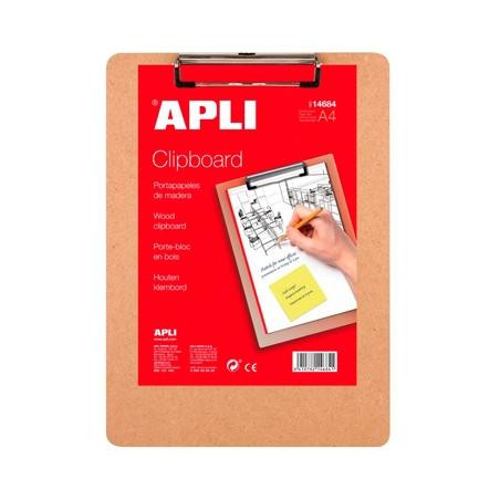 (14684) APLI CLIPBOARD MADERA A4 MARRÓN