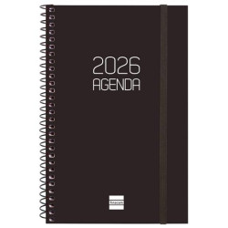 (742756026) FINOCAM AGENDA ESPIRAL OPAQUE E5-117X181MM SVH TAPA PP NEGRO 2026
