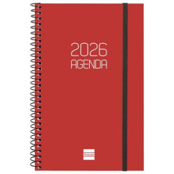 (742757426) FINOCAM AGENDA ESPIRAL OPAQUE E5-117X181MM SVH TAPA PP BURDEOS 2026