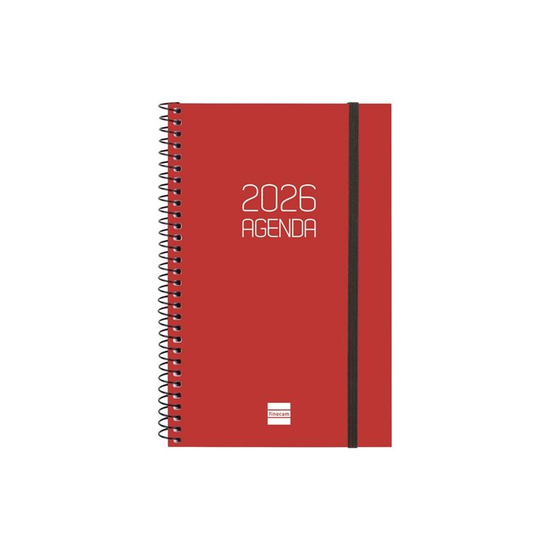 (742757426) FINOCAM AGENDA ESPIRAL OPAQUE E5-117X181MM SVH TAPA PP BURDEOS 2026