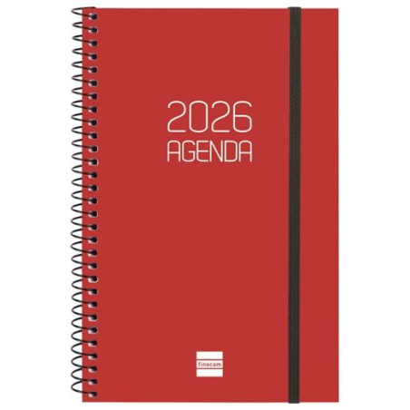 (742757426) FINOCAM AGENDA ESPIRAL OPAQUE E5-117X181MM SVH TAPA PP BURDEOS 2026