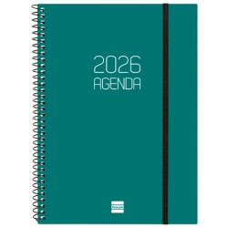 (742762026) FINOCAM AGENDA ESPIRAL OPAQUE E10-155X212MM SVH TAPA PP VERDE 2026