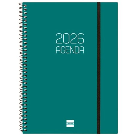 (742762026) FINOCAM AGENDA ESPIRAL OPAQUE E10-155X212MM SVH TAPA PP VERDE 2026