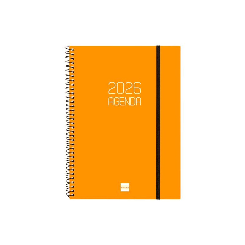 (742762926) FINOCAM AGENDA ESPIRAL OPAQUE E10-155X212MM SVH TAPA PP NARANJA 2026