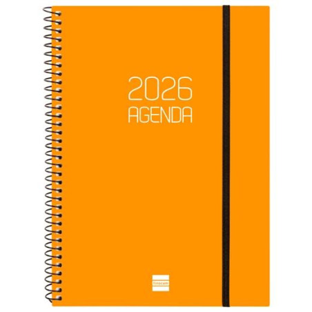 (742762926) FINOCAM AGENDA ESPIRAL OPAQUE E10-155X212MM SVH TAPA PP NARANJA 2026