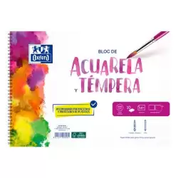 (400197384) OXFORD PACK BLOC ACUARELA + 2 PINCELES 10H A4+ 300GR MICROPERFORADO