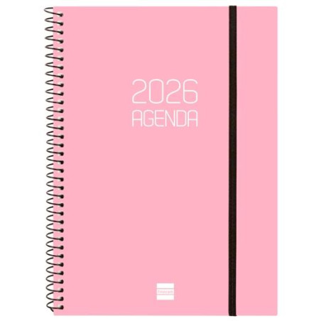 (742764526) FINOCAM AGENDA ESPIRAL OPAQUE E10-155X212MM SVH TAPA PP ROSA 2026