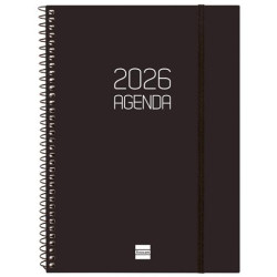 (742766026) FINOCAM AGENDA ESPIRAL OPAQUE E10-155X212MM SVH TAPA PP NEGRO 2026