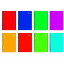 (16283) PACSA CUADERNO XTRA PLUS 80H FOLIO 90GR 4X4MM TAPA DURA PACK 5 UD COLORES SURTIDOS