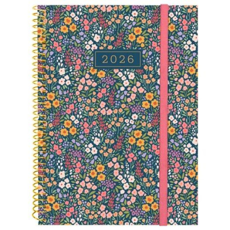 (742233026) FINOCAM AGENDA ESPIRAL DESIGN COLLECTION E10-155X212MM SVH TAPA PP FLORA 2026