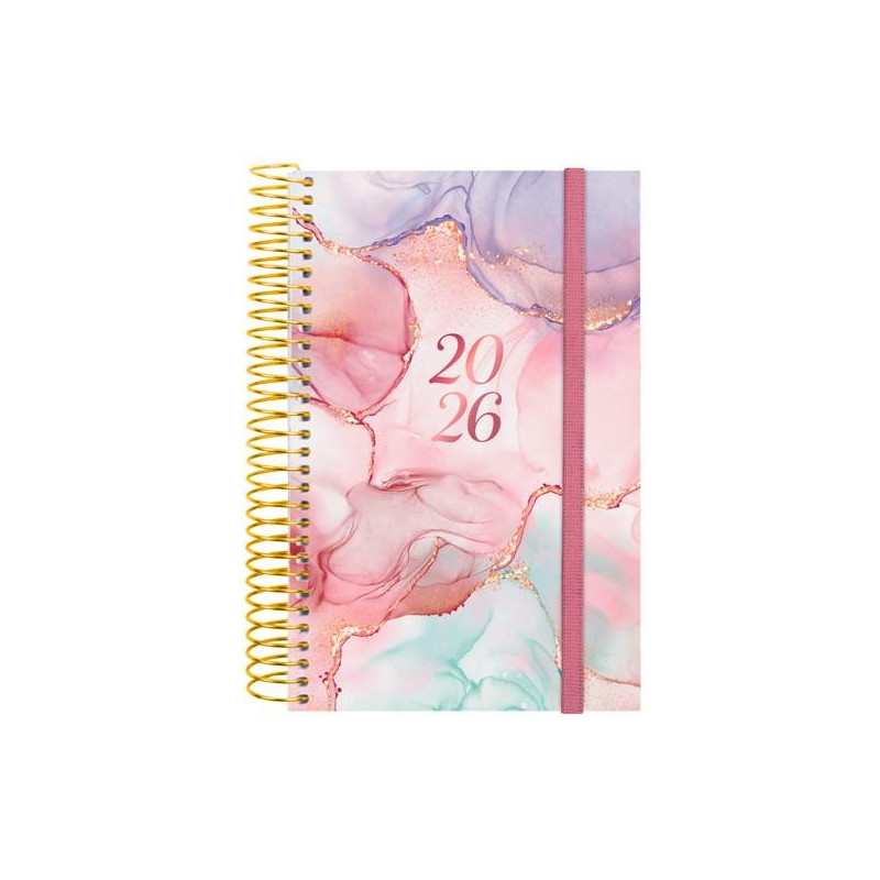 (742292626) FINOCAM AGENDA ESPIRAL DESIGN COLLECTION E5-117X181MM 1DP TAPA PP GOLDY 2026