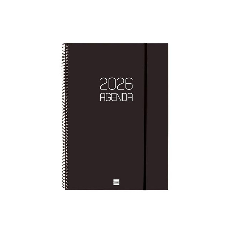 (742786026) FINOCAM AGENDA ESPIRAL OPAQUE E40-210X297MM SVH TAPA PP NEGRO 2026