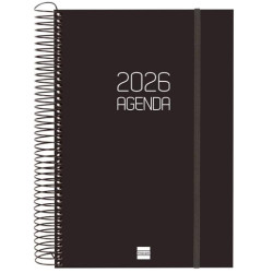 (742876026) FINOCAM AGENDA ESPIRAL OPAQUE E11-165X242MM 1DP TAPA PP NEGRO 2026