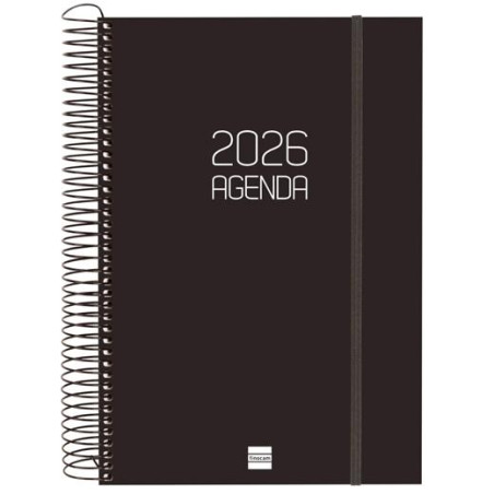 (742876026) FINOCAM AGENDA ESPIRAL OPAQUE E11-165X242MM 1DP TAPA PP NEGRO 2026